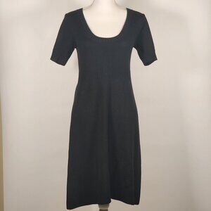 DKNY Black Merino wool short sleeve sweater dress Size S